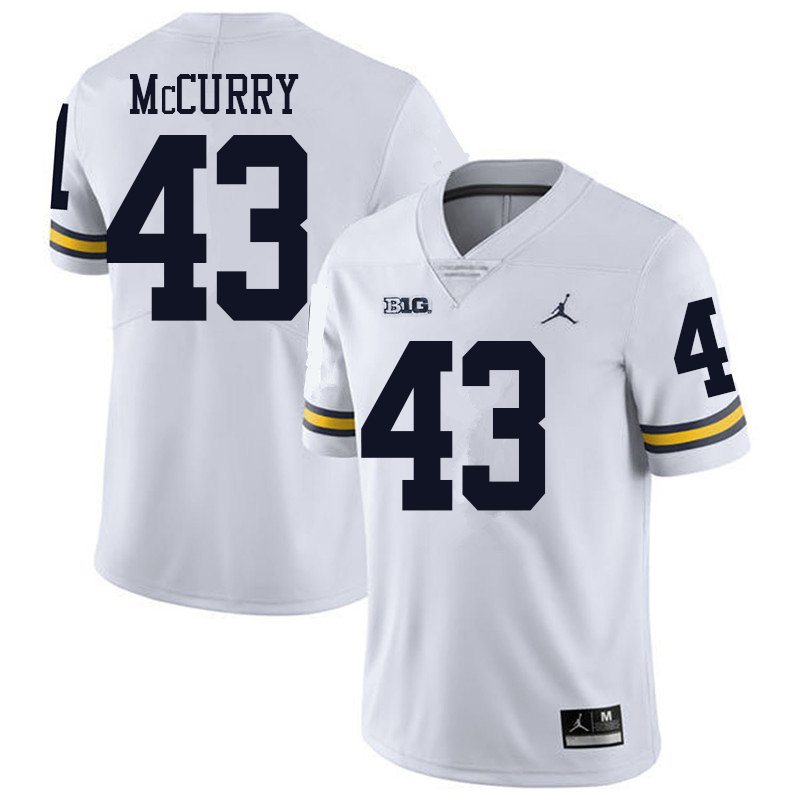 Jordan Brand Men #43 Jake McCurry Michigan Wolverines College Football Jerseys Sale-White